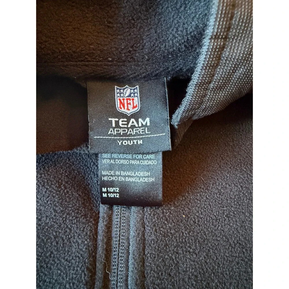 NFL Team Apparel Minnesota Vikings Youth Fleece Full Zip Jacket Black M 10/12